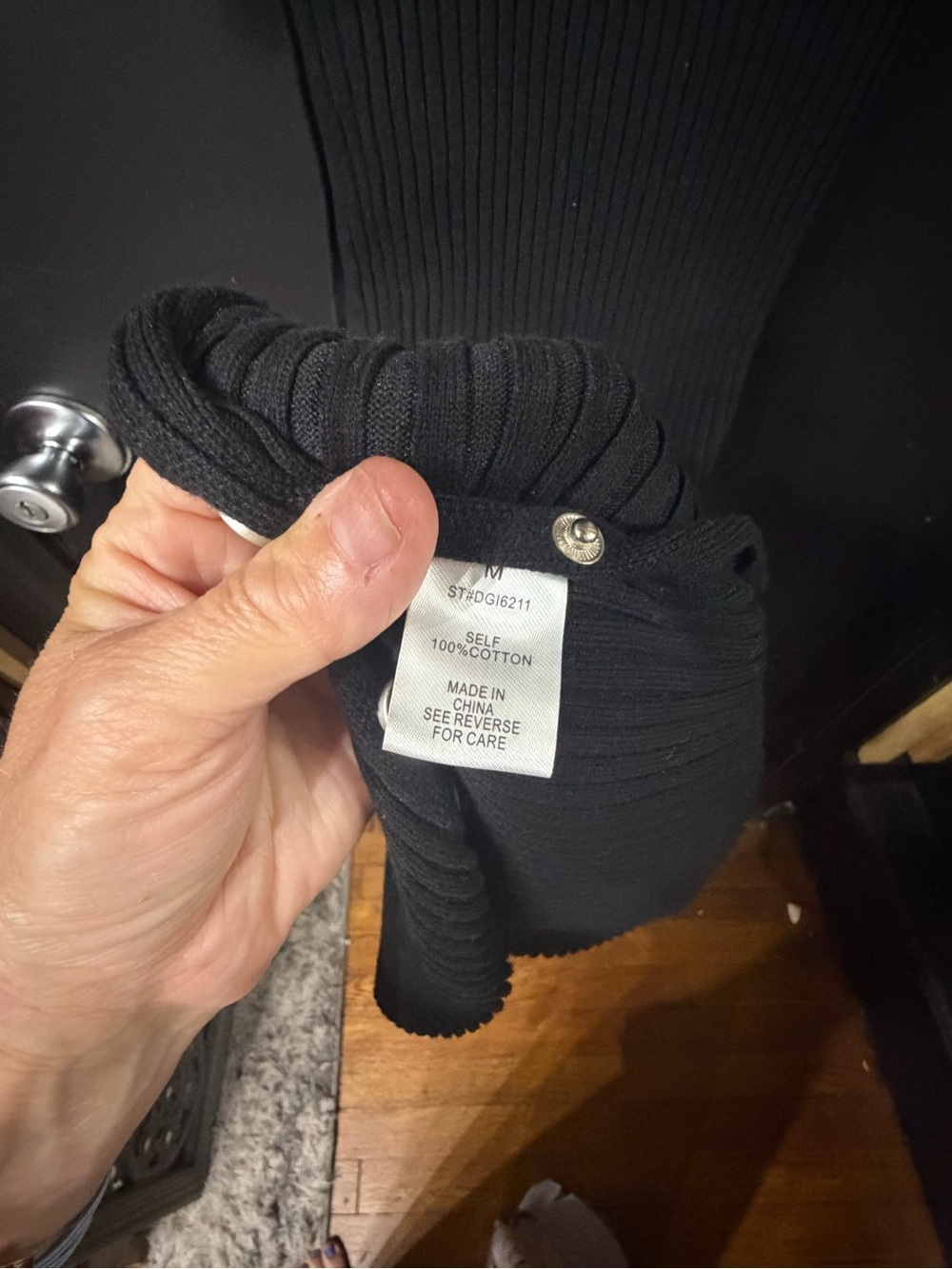 NWT Better Be Side Button Up Ribbed Dress- Black - Picture 6 of 11